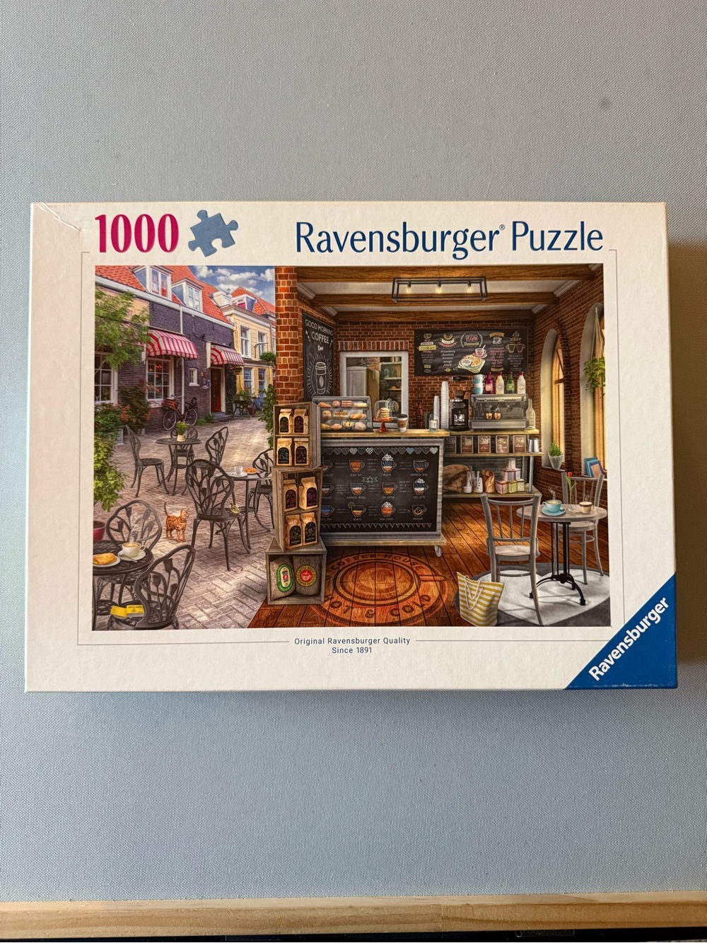 Ravensburger Café Scene 1000-Piece Puzzle - Blue, Red, Brown